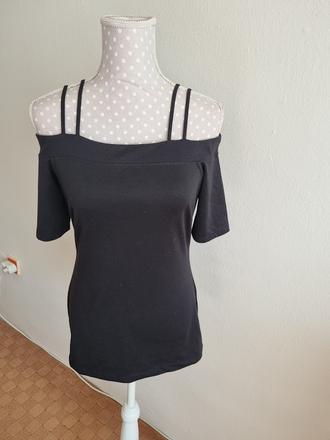 Čierny top cez ramená h&m veľ. m, h&m,m