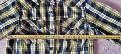 Károvaná košeľa so všitým tričkom, 110