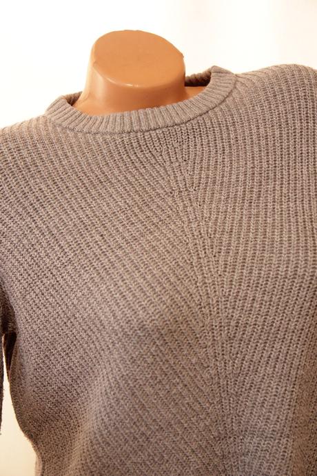 Šedý pletený sveter, s/m, s