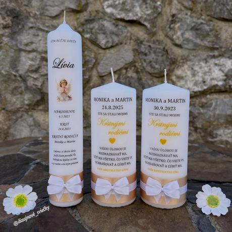 Personalizovaná sviečka pre krstných rodičov,
