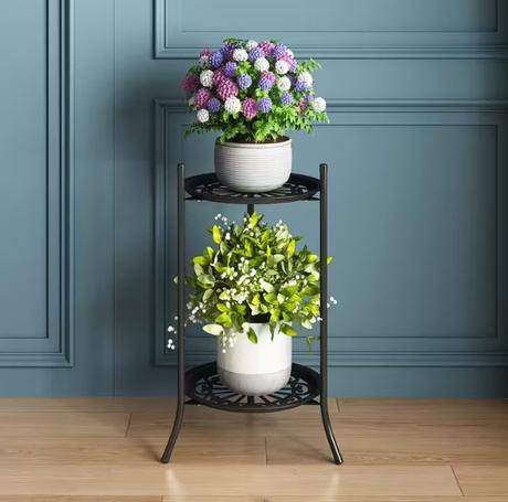 Štýlový kovový stojan na kvetiny 50 cm,