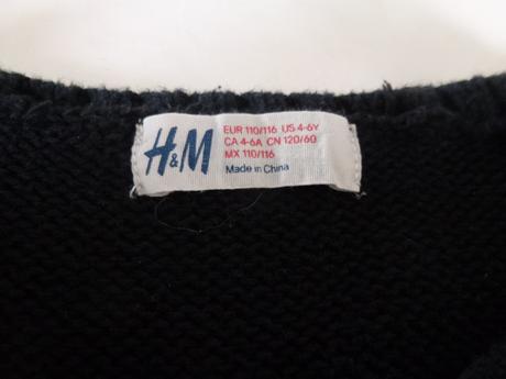 Pletený pulóvrik s lebkou, h&m,116
