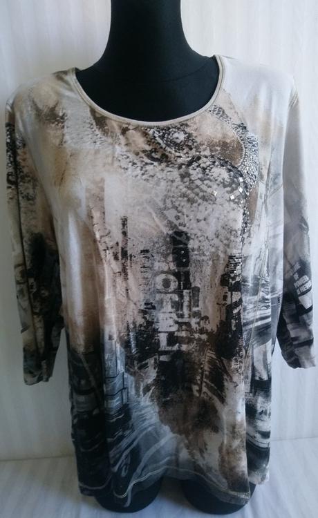 Dámsky elastický top s farebným vzorom, bonita, xxl