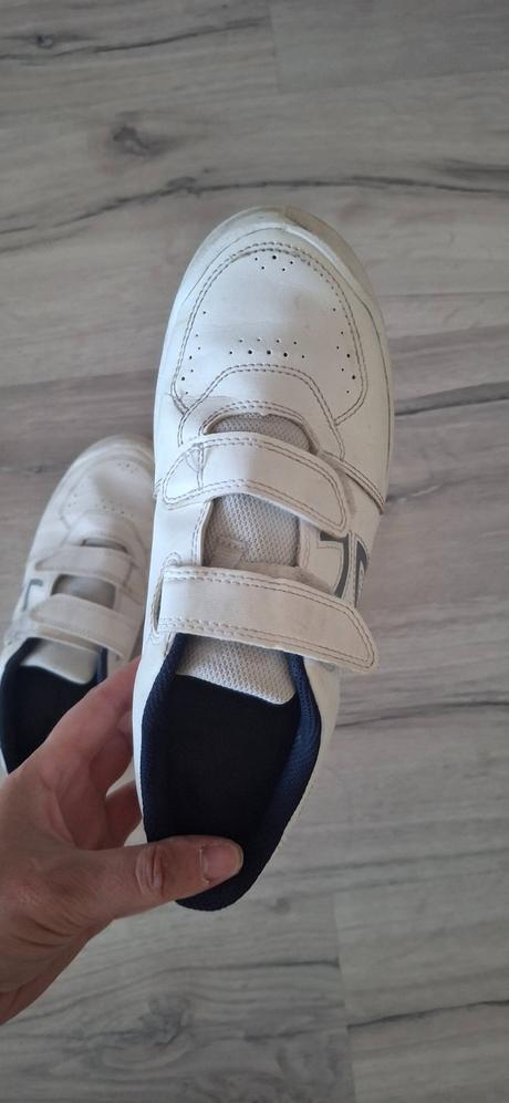 Detské biele tenisky na suchý zips, decathlon,37