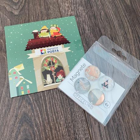 Magnetky + vianočné cd,