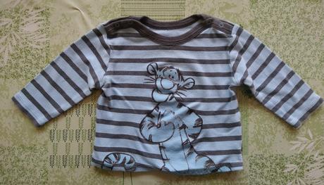 Pásikavé modré tričko s motívom, disney, 68-74 cm, disney,74