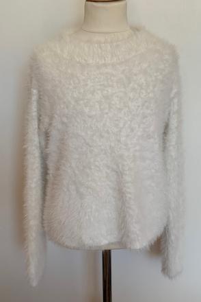 H&m biely chlpatý sveter, h&m,146