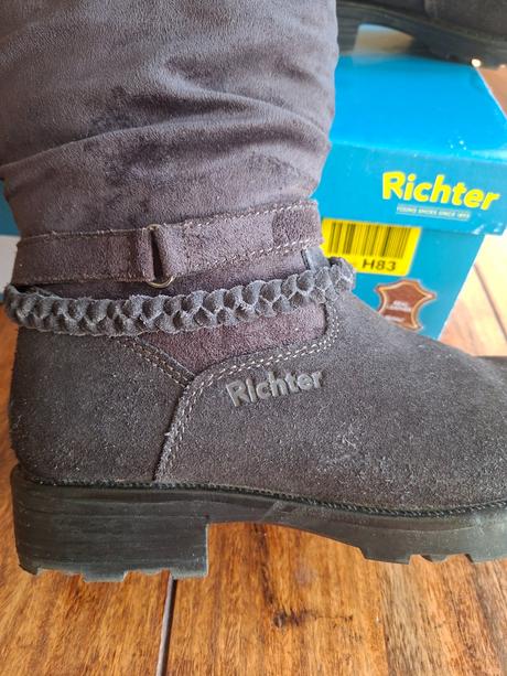Dievčenské kožené čižmy richter, richter,35