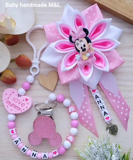 Šnúrka na cumlik a mašla na kočík disney,