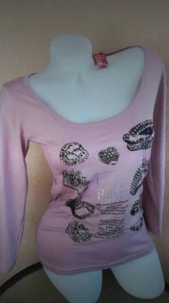 Top/ tričko, svetlo- šedo fialové, veľkosť s, m / s
