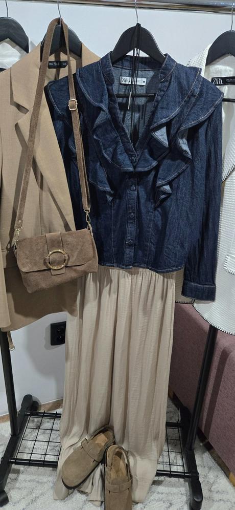 Riflová košeľa zara, zara,m