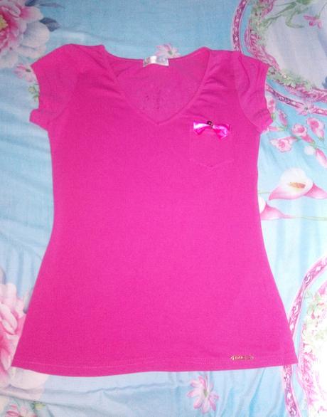 Ružové tričko s aplikáciami, s