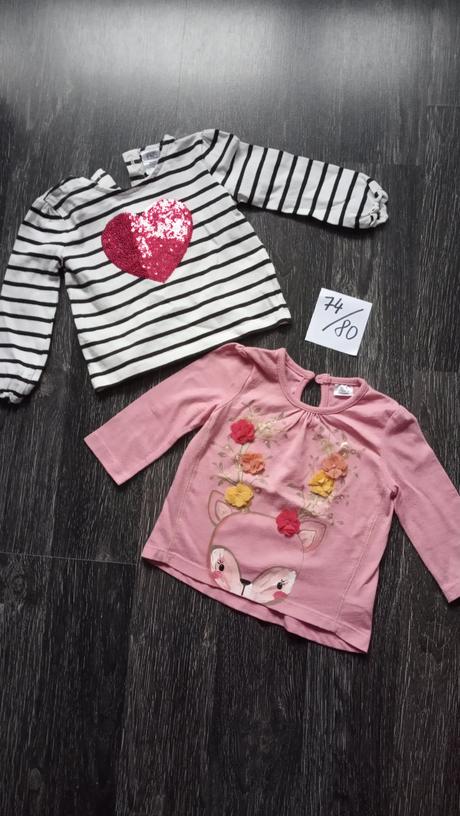 Tričká s dlhým rukávom 74/80, f&f,74