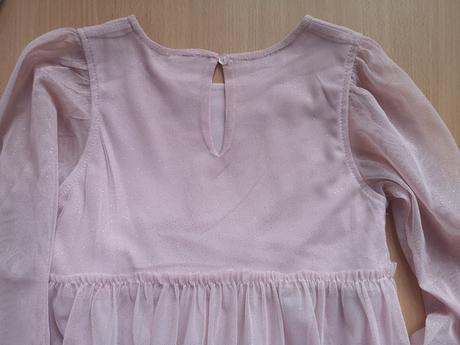 Ružové tylové šaty s trblietkami, lindex,122