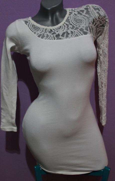 Biele  cipkovane saty, xs