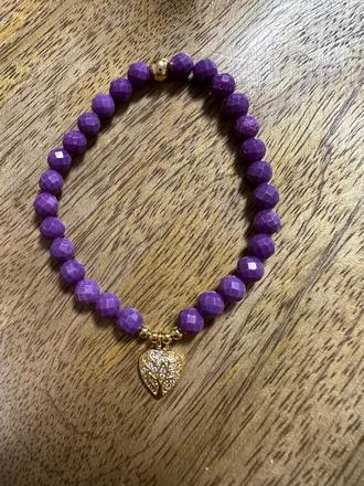 Náramok fosfosiderit so zlatým srdcom, 