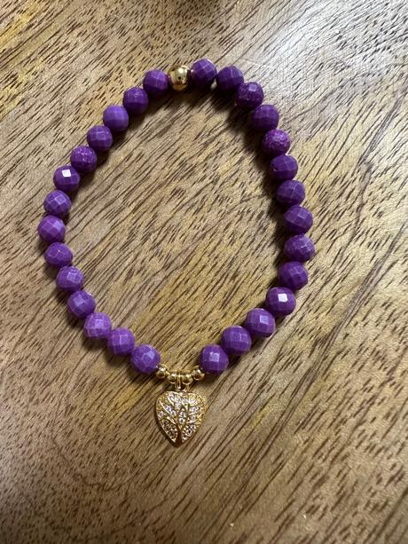 Náramok fosfosiderit so zlatým srdcom, 