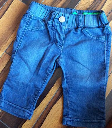 Skinny strech rifliky 9/12 m, benetton,74