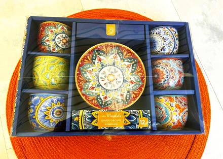 Porcelánová kávová boho súprava mandala,