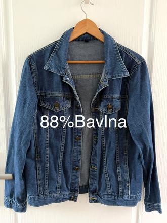 Klasická rifľová bunda s modrý denim, s