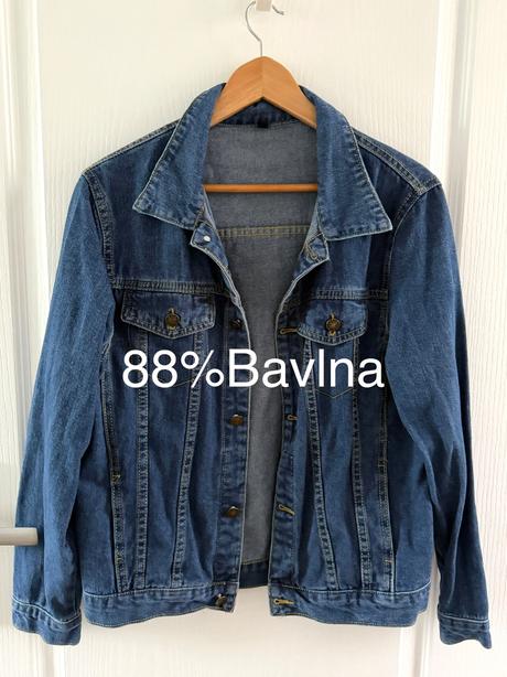 Klasická rifľová bunda s modrý denim, s