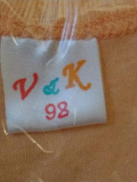 Dievč. marhuľové tielko s motívom happy, v&k, 98, 98