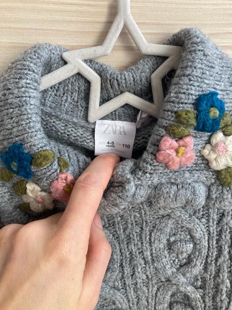 Teplý sveter zara s výšivkou, zara,104