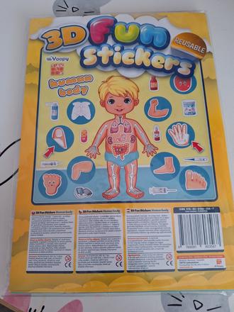 Opakovane použiteľné 3d nálepky ludske telo,