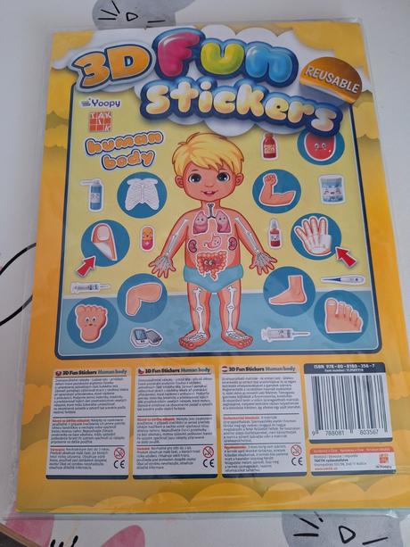 Opakovane použiteľné 3d nálepky ludske telo, 