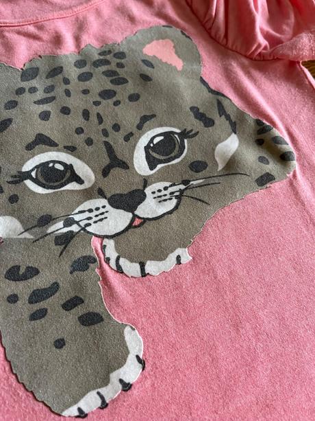 Tričko s veľkou aplikáciou leoparda 110/116, h&m,110