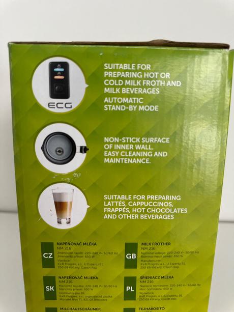 Napeňovač mlieka ecg,