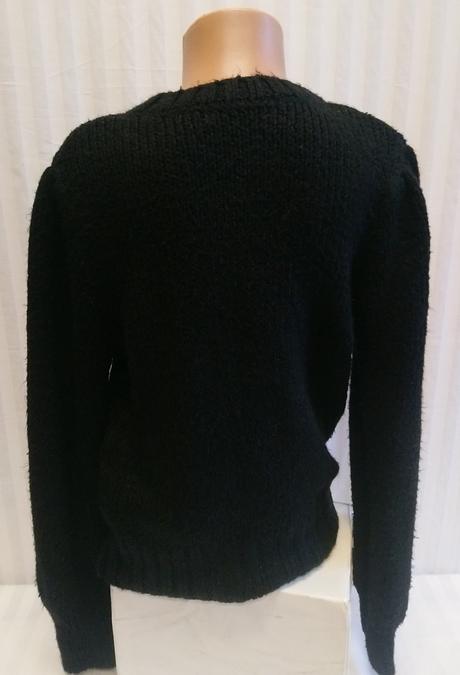 Dievčenský čierny pulóver s motívom, 152-158 cm, 158