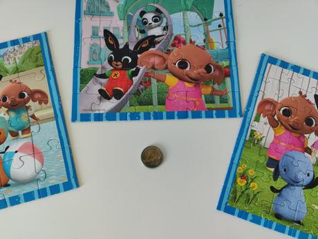 3 krabice detských puzzle,