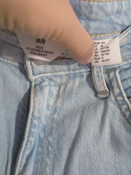 Dievčenské široké džínsy, h&m,146
