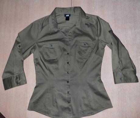 Khaki košeľa h&m veľ. xs-s, h&m,xs