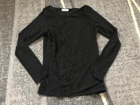 Čierne čipkované tričko, orsay,s