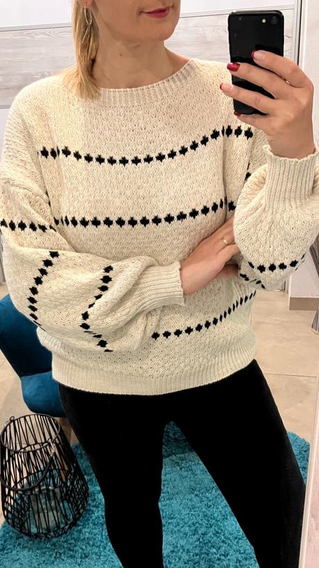 Dámsky vzorovaný pletený sveter, l / m / s / xl