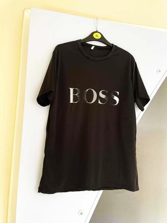 Tričko s nápisom boss, l