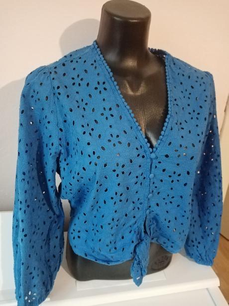 Modrá bluzka crop top, reserved,xl