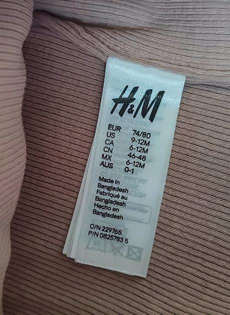 Rebrovaná béžová čiapočka, h&m,74