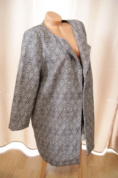 Elegantný čierno biely kabátik h&m xl, h&m,xl