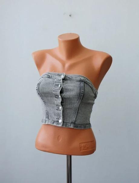 Riflový crop, h&m,xs