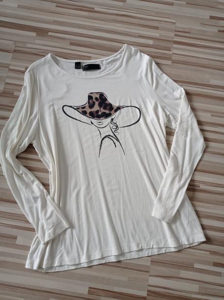 Krémové tričko s dl.rukávom veľ.44/46, bonprix,44