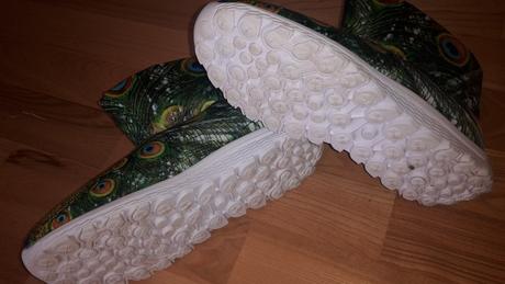 Zateplene topanky - pavi dekor, 38