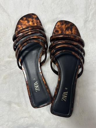 Hnedo-medené šľapky zn. zara, zara,40