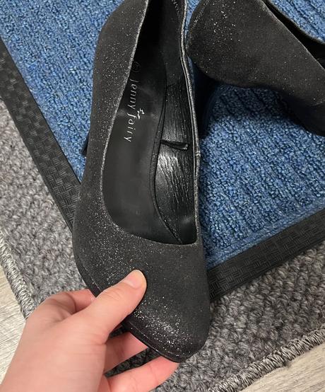 Čierne trblietavé lodičky, 37