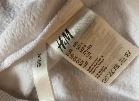 Teplá bavlnená mikina h&m s aplikáciou v. 170, h&m,170