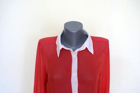 Transparentná blúzka, papaya,l