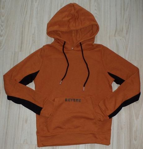 Oranžová mikina s kapucňou, v. m/l, l