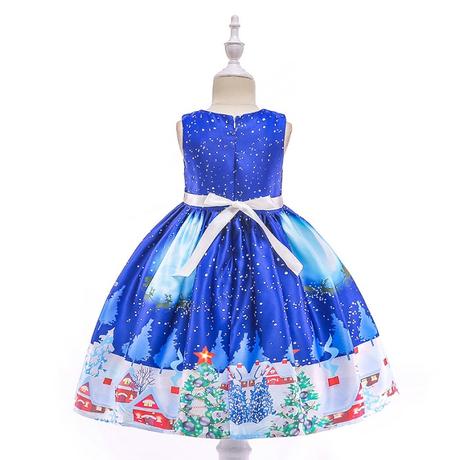 Detské spoločenské vianočné modré šaty, 104 / 110